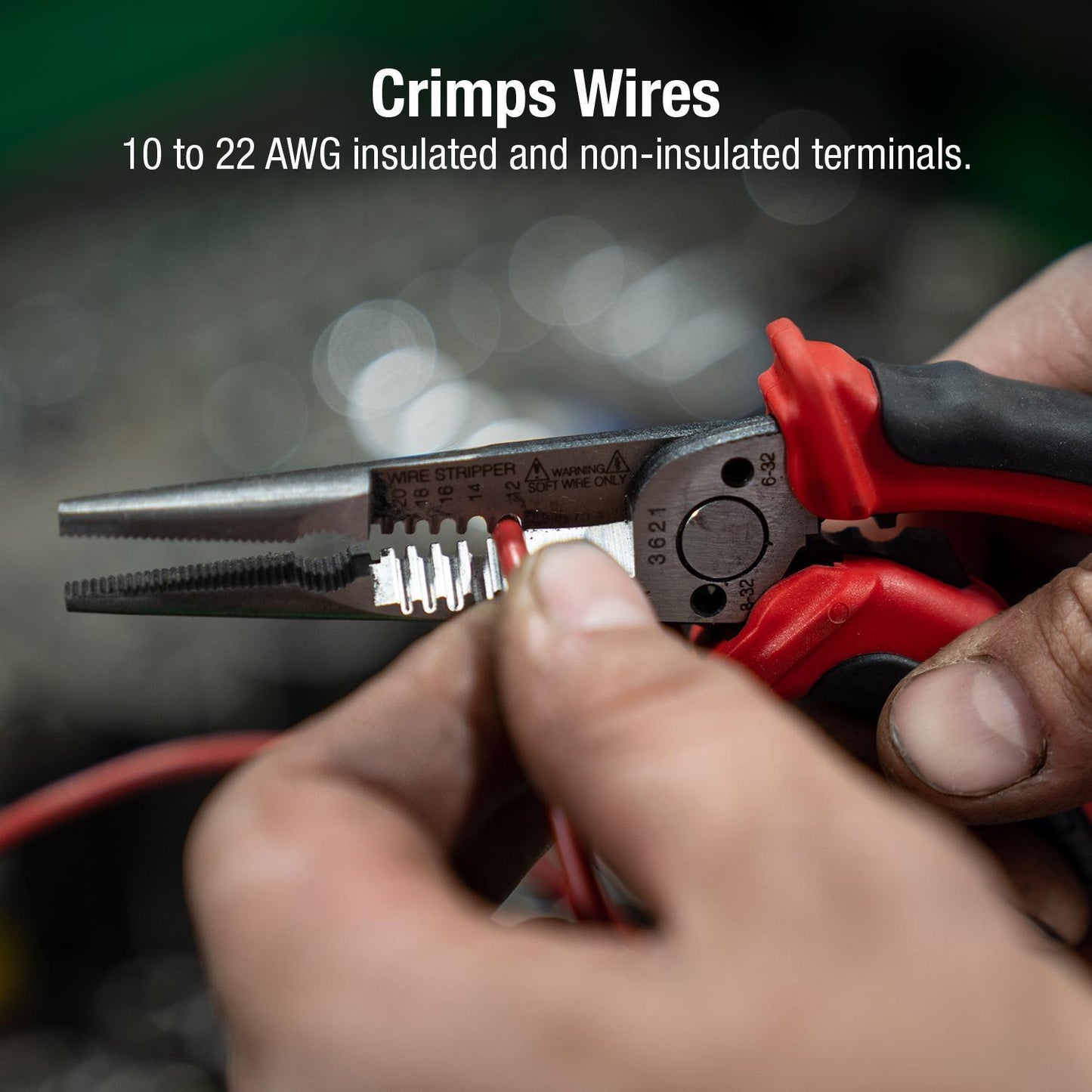 ANGLED HEAD NEEDLE NOSE CUT/STRIP/CRIMP PISTOL GRIP ELECTRICIAN PLIERS