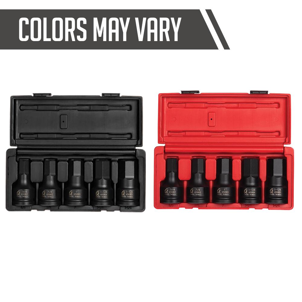 3/4" DRIVE METRIC 5-PIECE HEX IMPACT BIT SOCKET SET.
