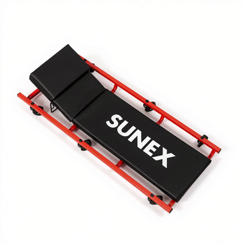 6 Caster Creeper with Adjustable Headrest (Black/Red) – SUNEX Tools