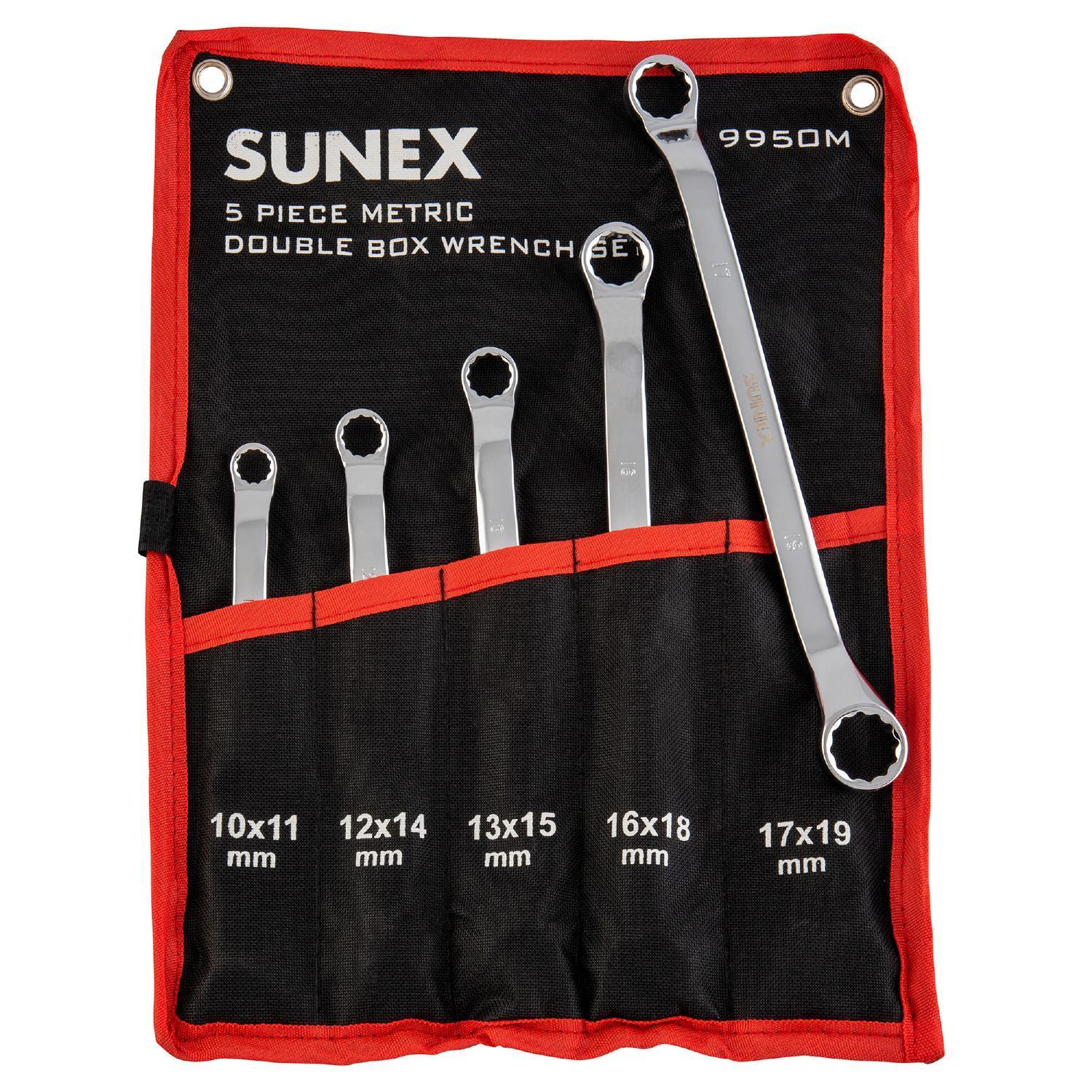 thumbnail interactive-video image 1 of Sunex 5-Piece Metric Double Box Wrench Set - 10mm To 19mm Chrome Vanadium 1 of 2
