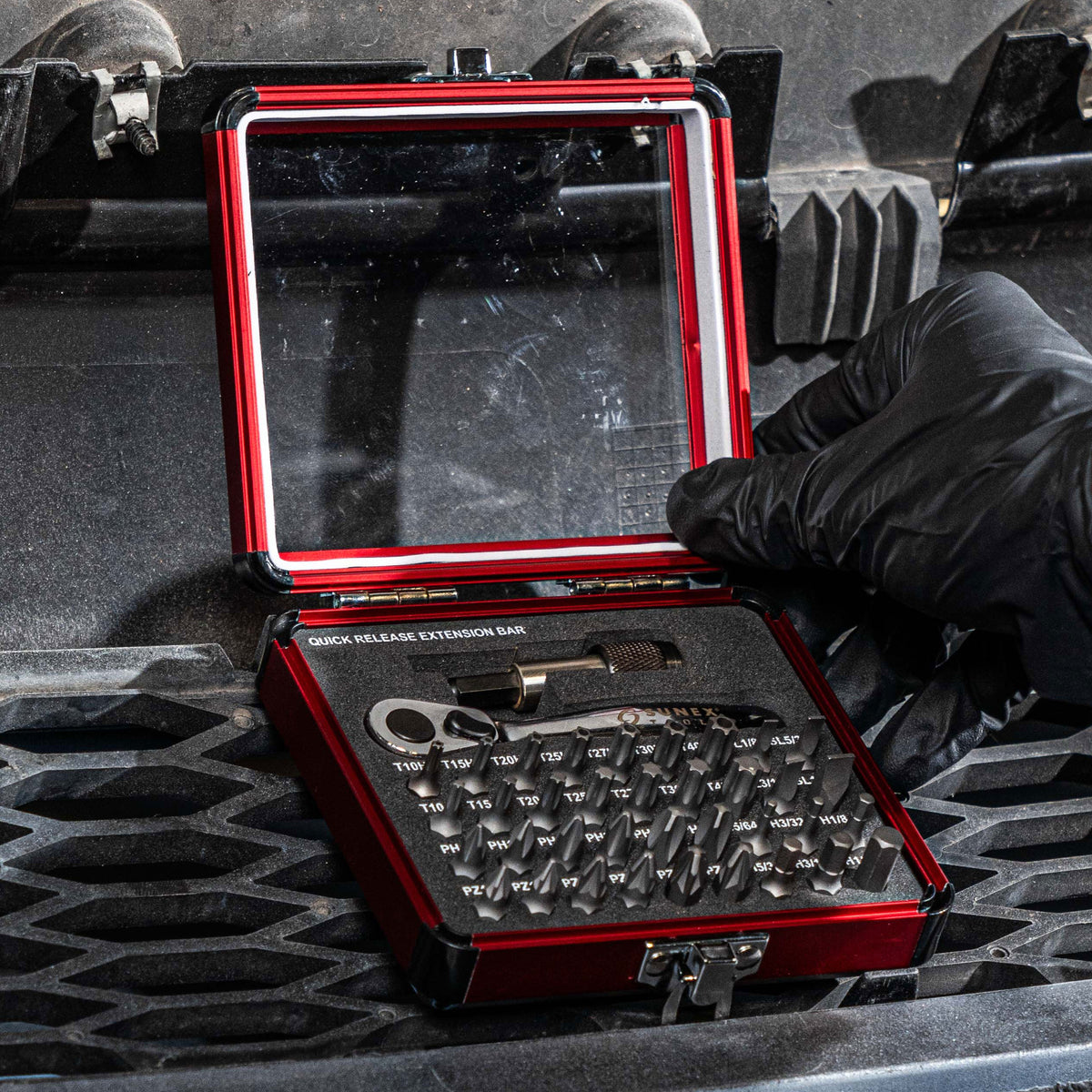 Bits and Bit Sockets Set being used by an automotive technician.