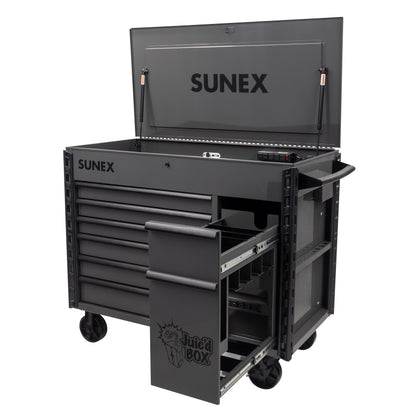 JUIC’D BOX 50" 7 DRAWER POWERED CART – GRAY