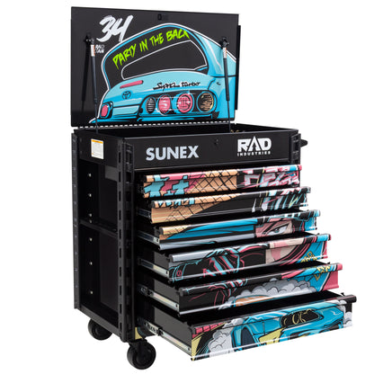 RAD DAN MANGA DESIGNED BLACK PREMIUM FULL 6 DRAWER SERVICE CART