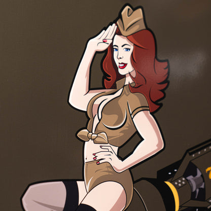 PIN-UP SERIES “DOROTHY” – 39" 6 DRAWER PREMIUM SERVICE CART – VICTORY VIXEN OD GREEN