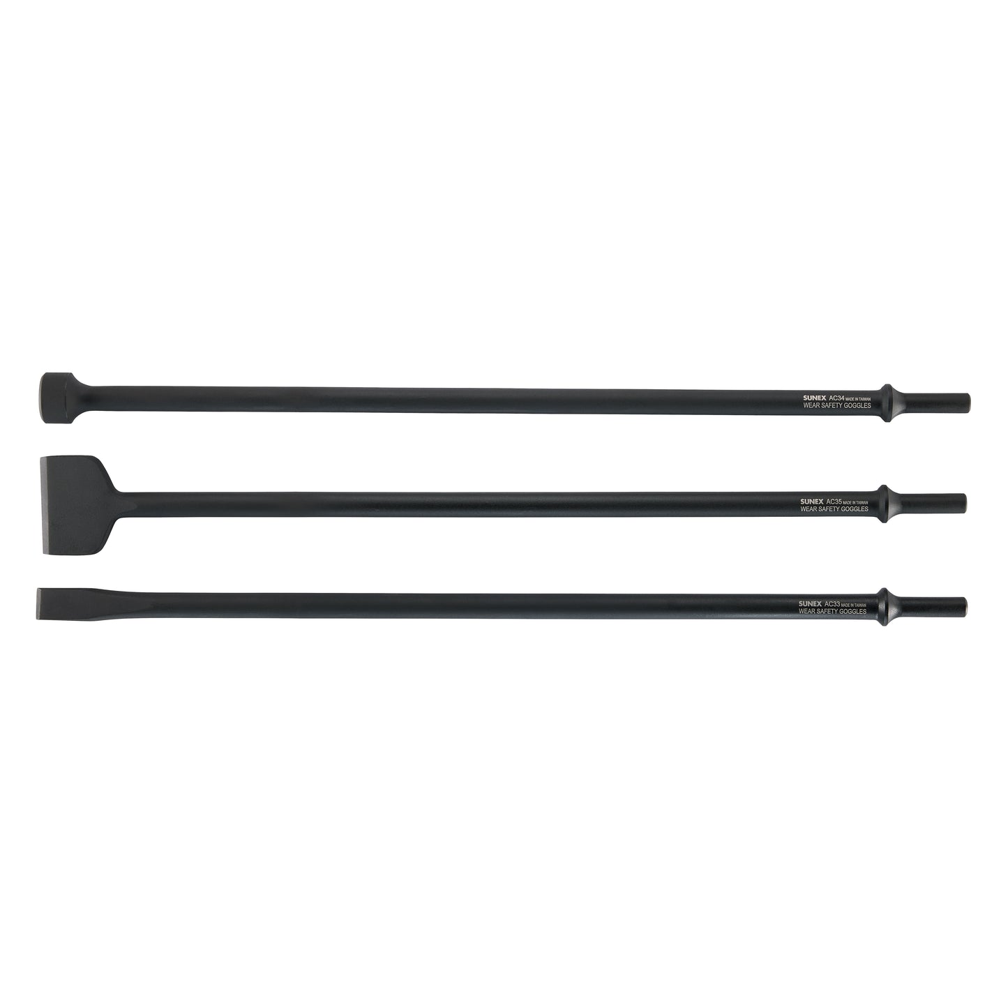 AIR HAMMER CHISEL 18” LONG-REACH 3 PIECE SET IN PORTABLE TOOL ROLL