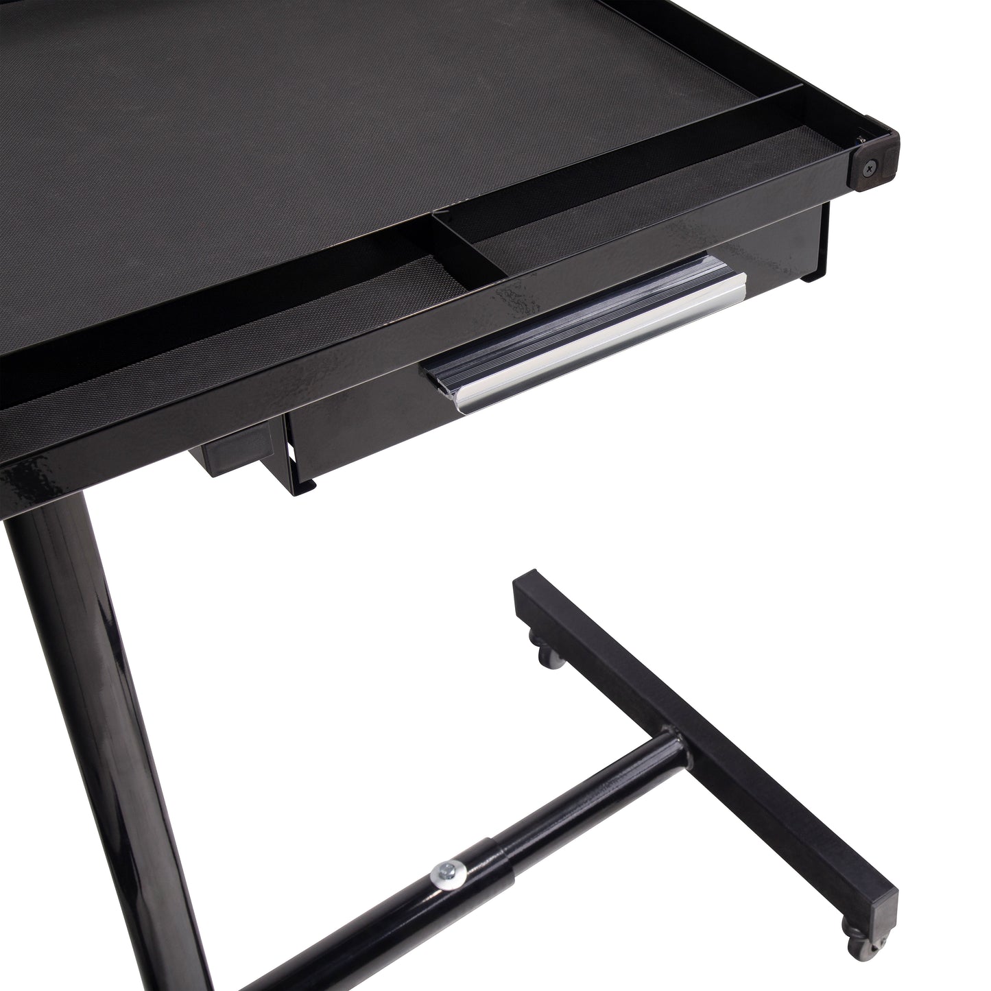DELUXE ADJUSTABLE WORK TABLE WITH DRAWER - BLACK