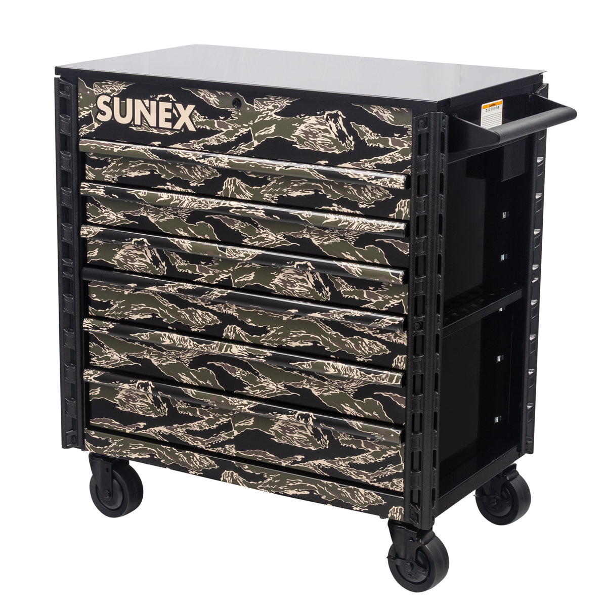 SHADOW TIGER CAMOUFLAGE – 39" 6 DRAWER PREMIUM SERVICE CART – BLACK