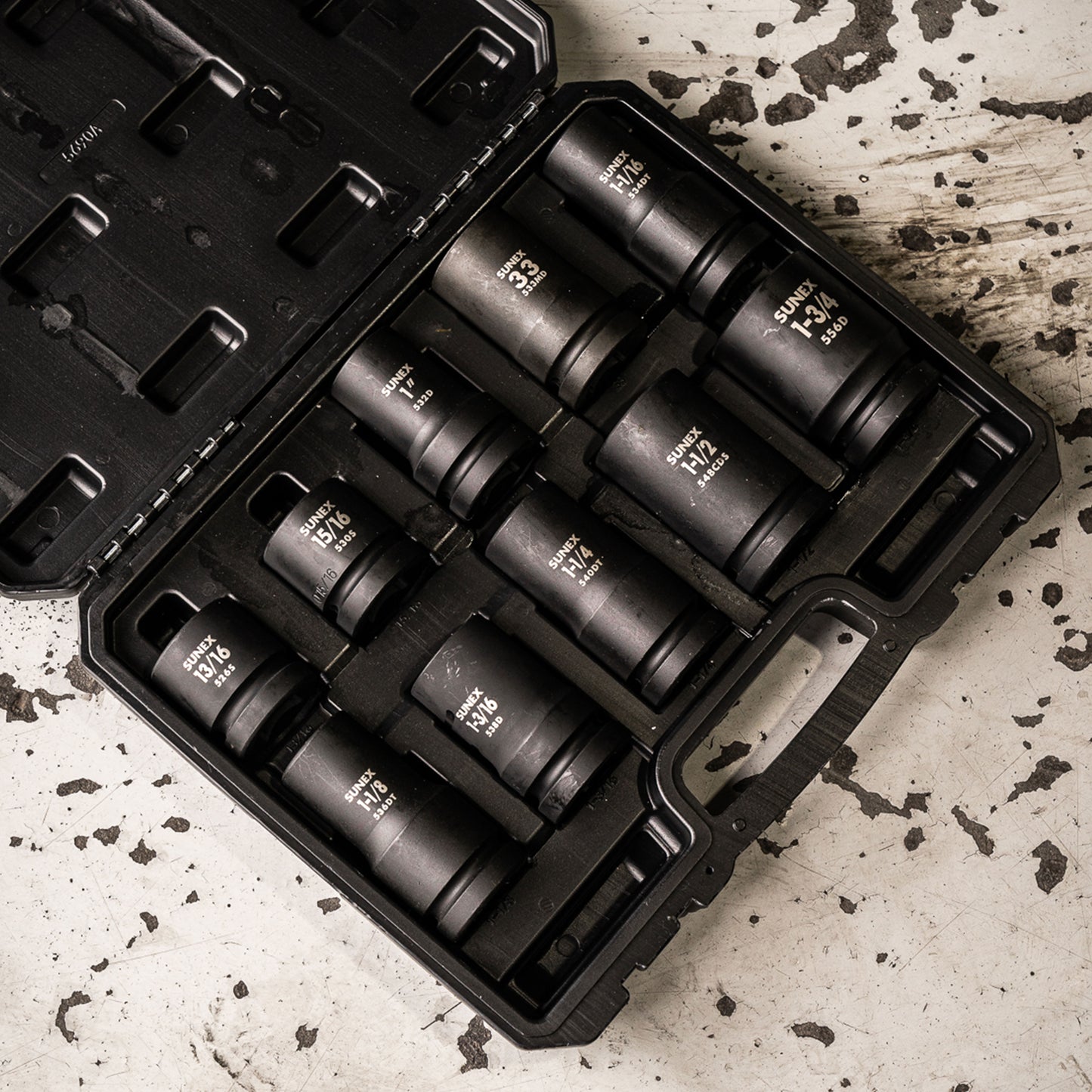 1" DRIVE SAE & METRIC 6 POINT HEAVY-DUTY WHEEL 10-PIECE IMPACT SOCKET SET