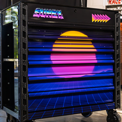 SYNTH DESIGNED BLACK PREMIUM FULL DRAWER SERVICE CART - BLACK