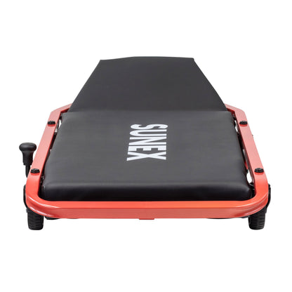 DELUXE CREEPER WITH ADJUSTABLE HEADREST - BLACK/RED