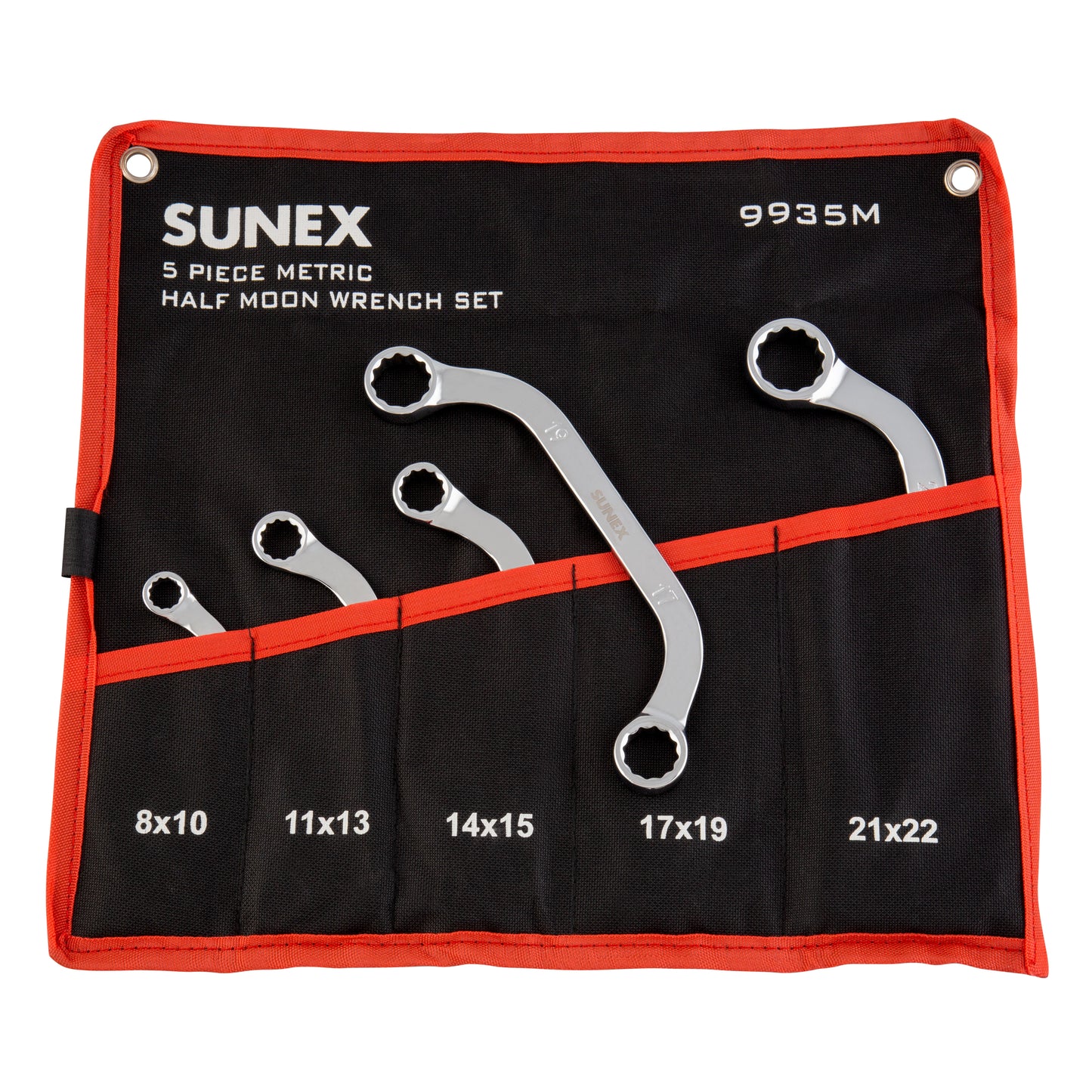 5PC METRIC FULL POLISH HALF MOON BOX WRENCH SET