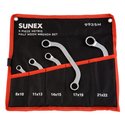 5PC METRIC FULL POLISH HALF MOON BOX WRENCH SET