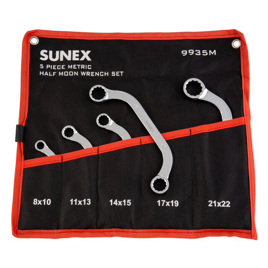 5PC METRIC FULL POLISH HALF MOON BOX WRENCH SET