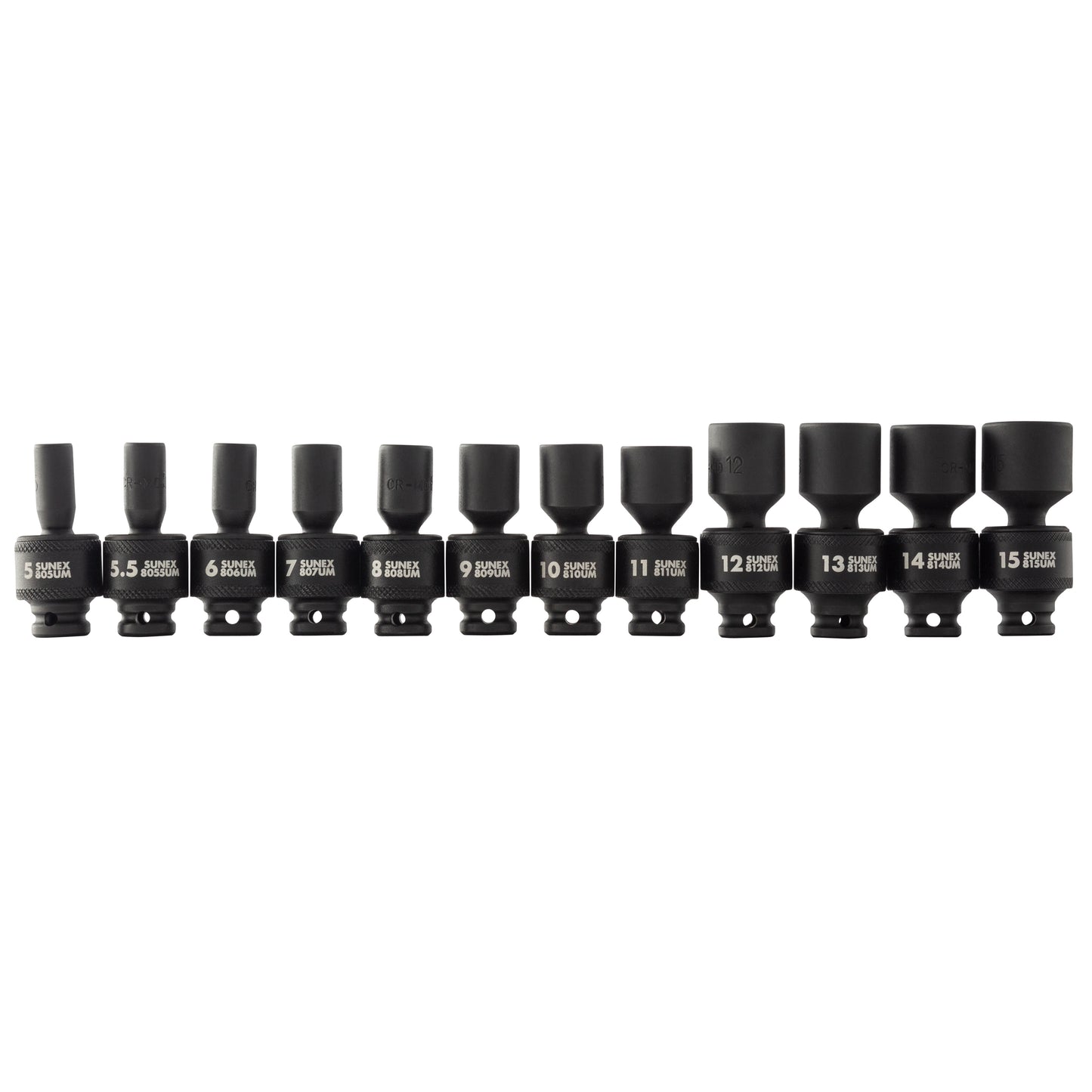1/4" DRIVE METRIC 6 POINT STANDARD UNIVERSAL 12-PIECE IMPACT SOCKET SET