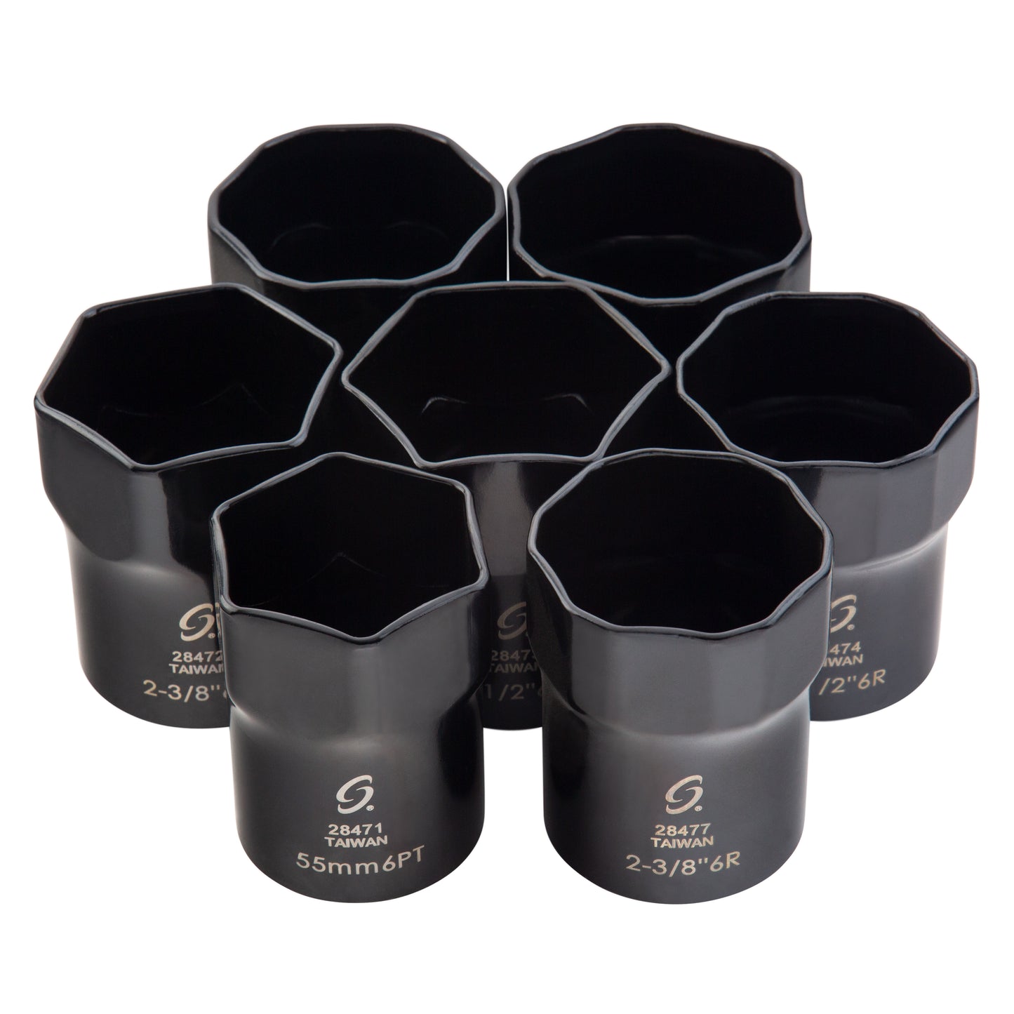 1/2" DRIVE SAE & METRIC WHEEL BEARING LOCKNUT 7-PIECE SOCKET SET