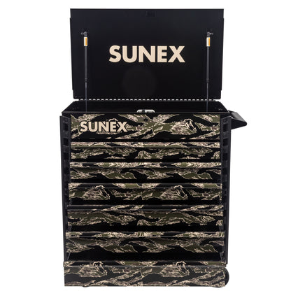 SHADOW TIGER CAMOUFLAGE – 39" 6 DRAWER PREMIUM SERVICE CART – BLACK
