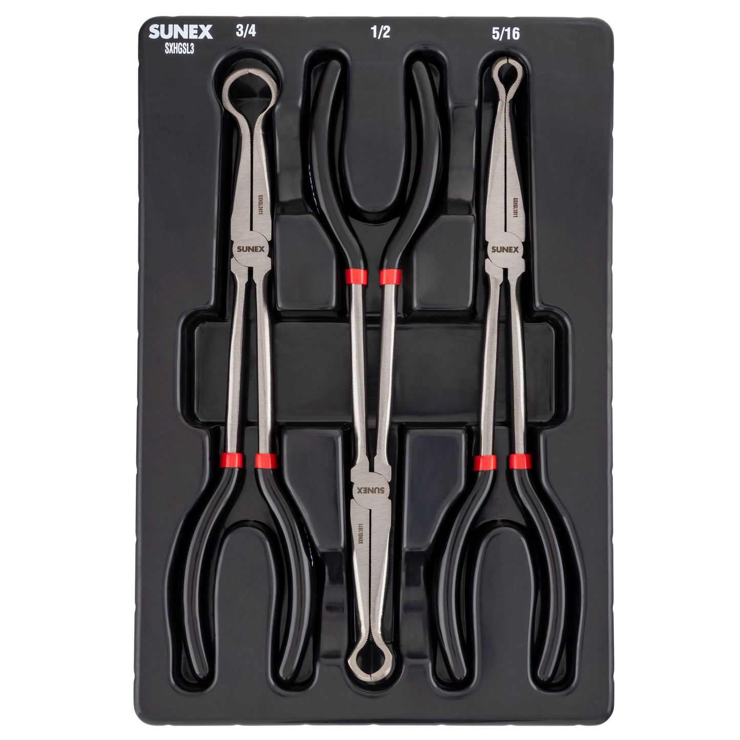 3 PIECE 11" LONG REACH HOSE GRIP PLIERS SET