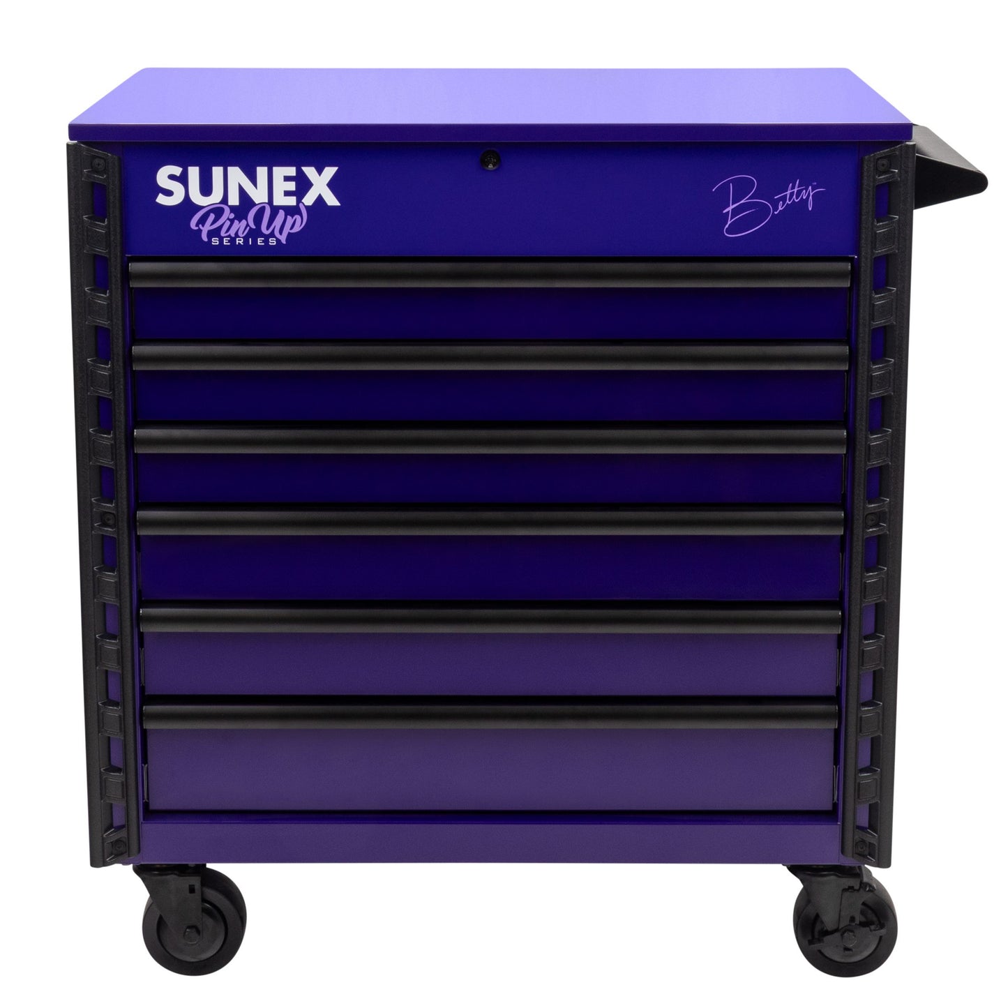 PIN-UP SERIES “BETTY” – 39" 6 DRAWER PREMIUM SERVICE CART – PIN-UP PLUM