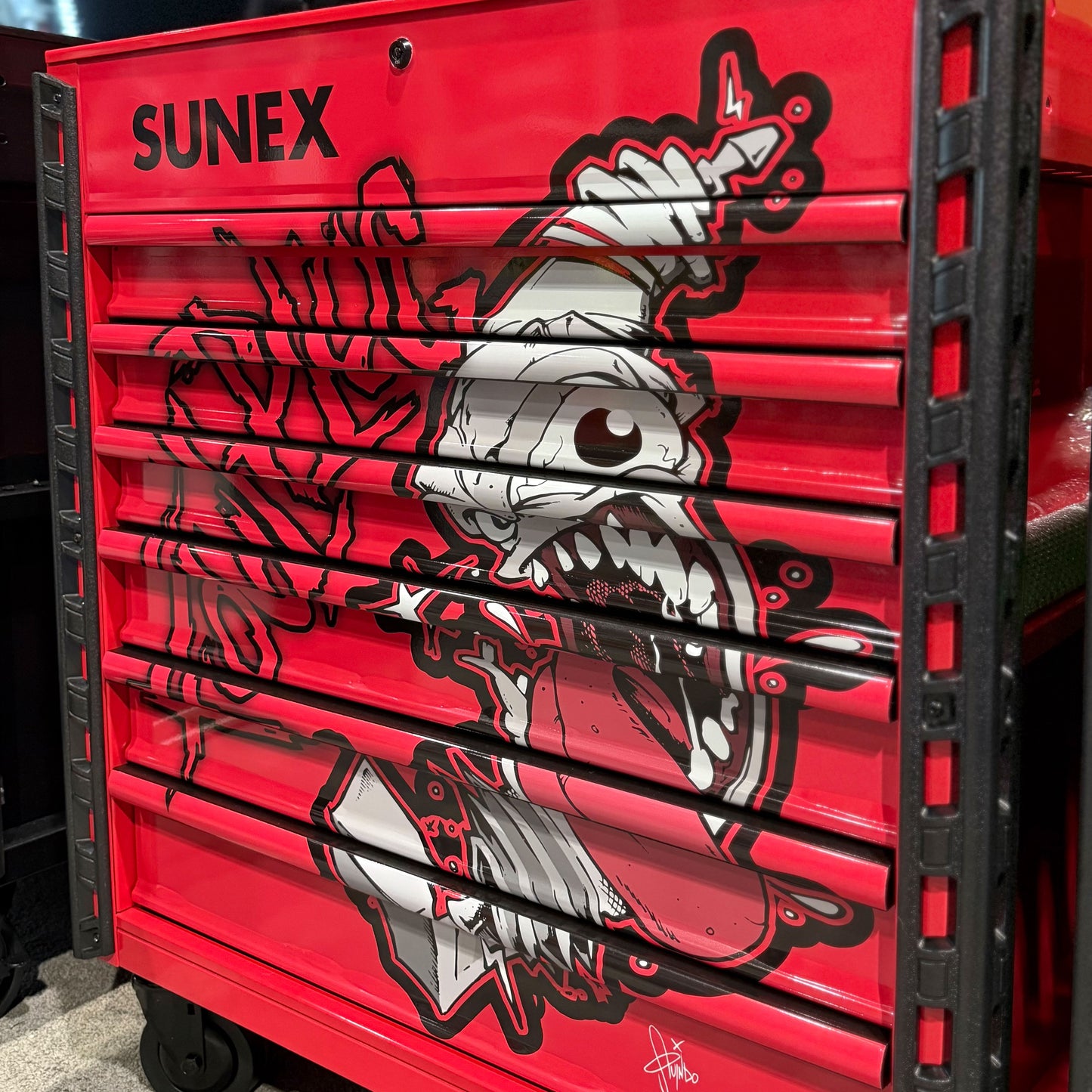 TONY SQUINDO “FOUL PLUG” PREMIUM FULL DRAWER SERVICE CART - RED