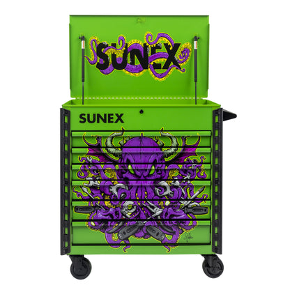 TONY SQUINDO – CTOOLU – 39" 6 DRAWER PREMIUM SERVICE CART – LIME GREEN