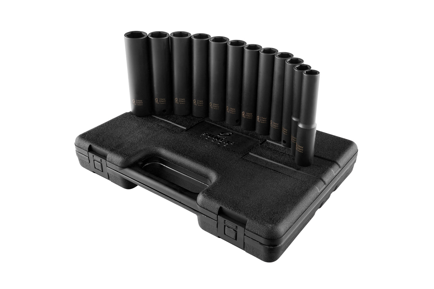 1/2" DRIVE METRIC 6 POINT EXTRA DEEP 12-PIECE IMPACT SOCKET SET