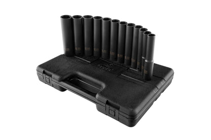 1/2" DRIVE METRIC 6 POINT EXTRA DEEP 12-PIECE IMPACT SOCKET SET