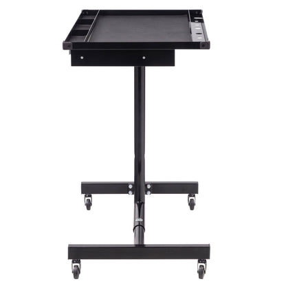 DELUXE ADJUSTABLE WORK TABLE WITH DRAWER - BLACK