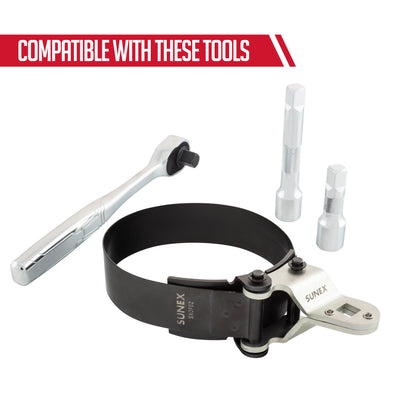 HEAVY-DUTY OIL FILTER BAND WRENCH 4-1/8" - 4-5/8" (118MM - 131MM)