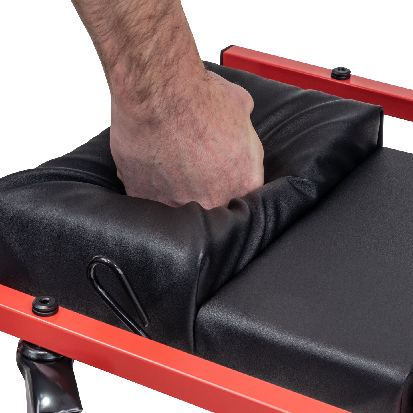 6 CASTER CREEPER WITH ADJUSTABLE HEADREST - BLACK/RED