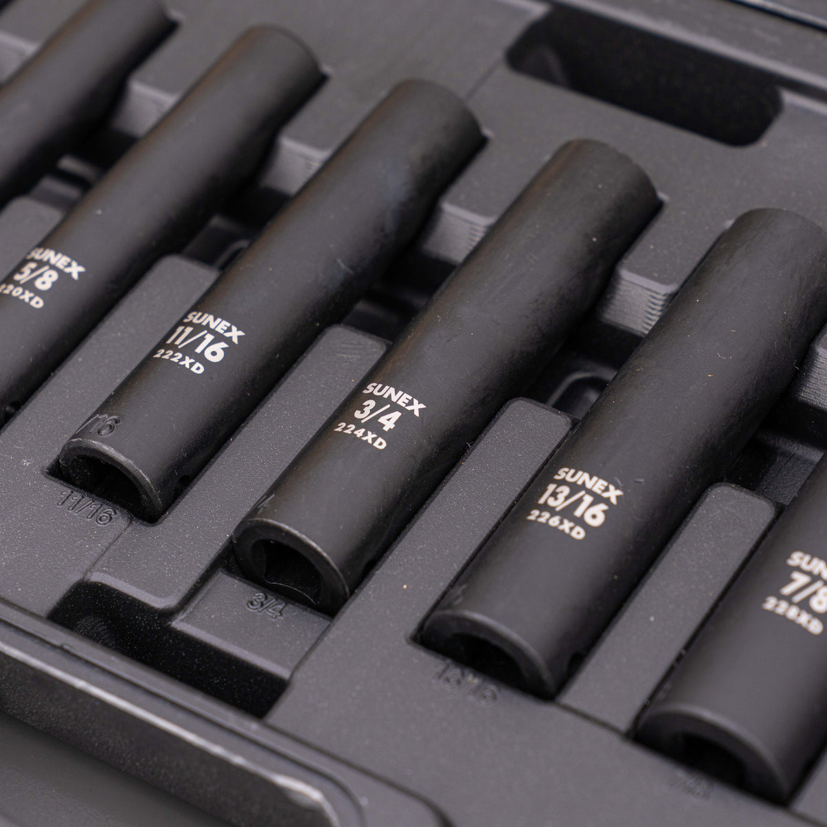 1/2" DRIVE SAE 6 POINT EXTRA DEEP 8-PIECE IMPACT SOCKET SET