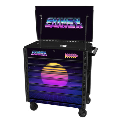 SYNTH DESIGNED BLACK PREMIUM FULL DRAWER SERVICE CART - BLACK