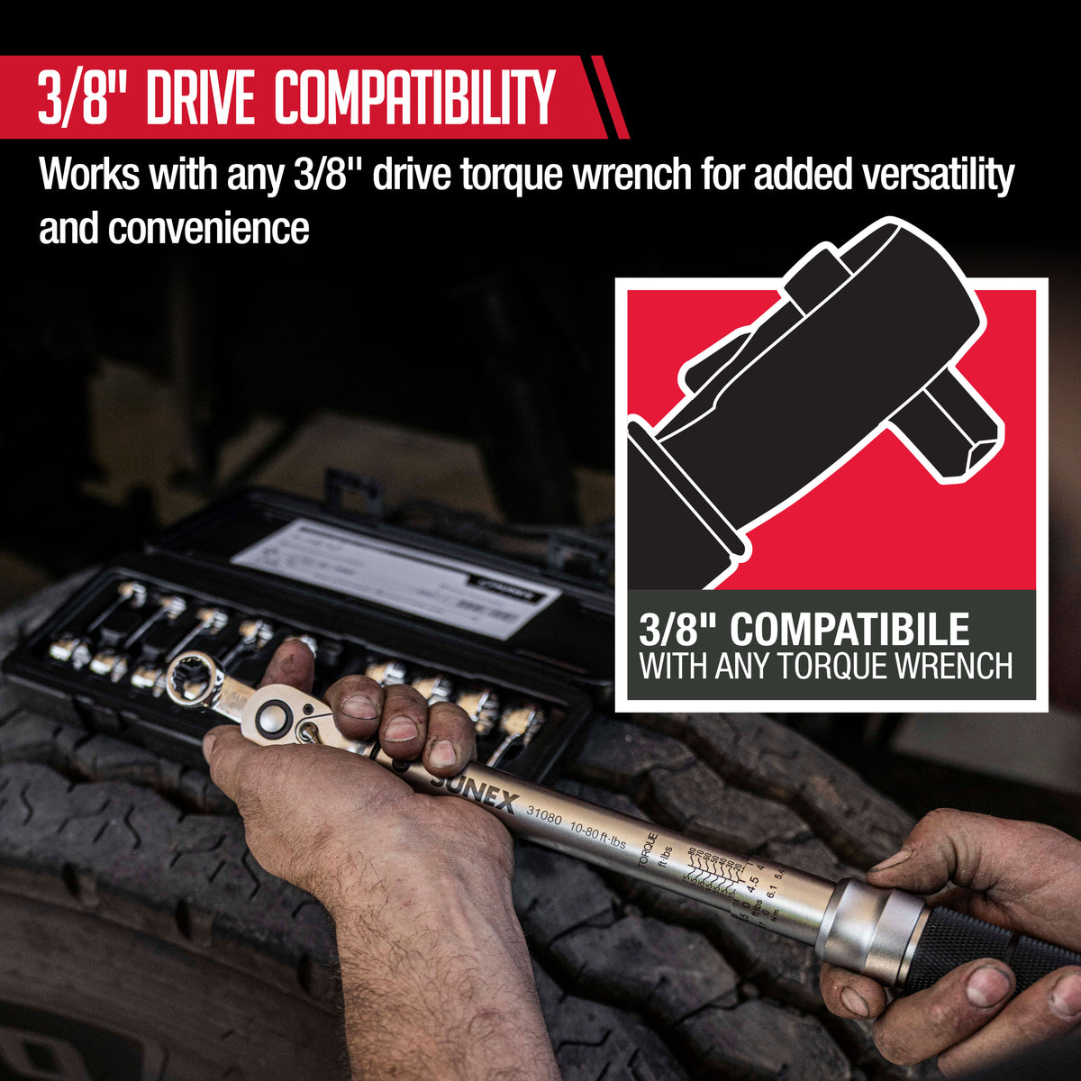 3/8" DRIVE 12 POINT METRIC 10-PIECE TORQUE ADAPTER SET