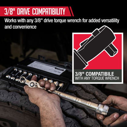 3/8" DRIVE 12 POINT METRIC 10-PIECE TORQUE ADAPTER SET