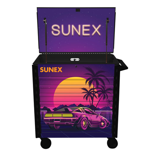 RETRO DESIGNED – 34" 6 DRAWER PREMIUM SERVICE CART – BLACK