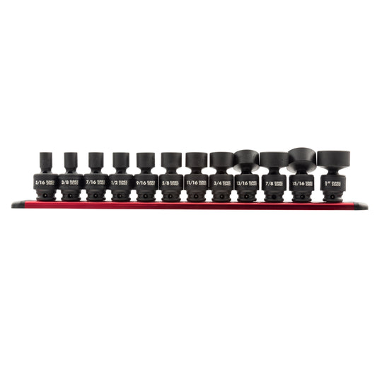 3/8" DRIVE SAE 12 POINT UNIVERSAL 12-PIECE IMPACT SOCKET SET