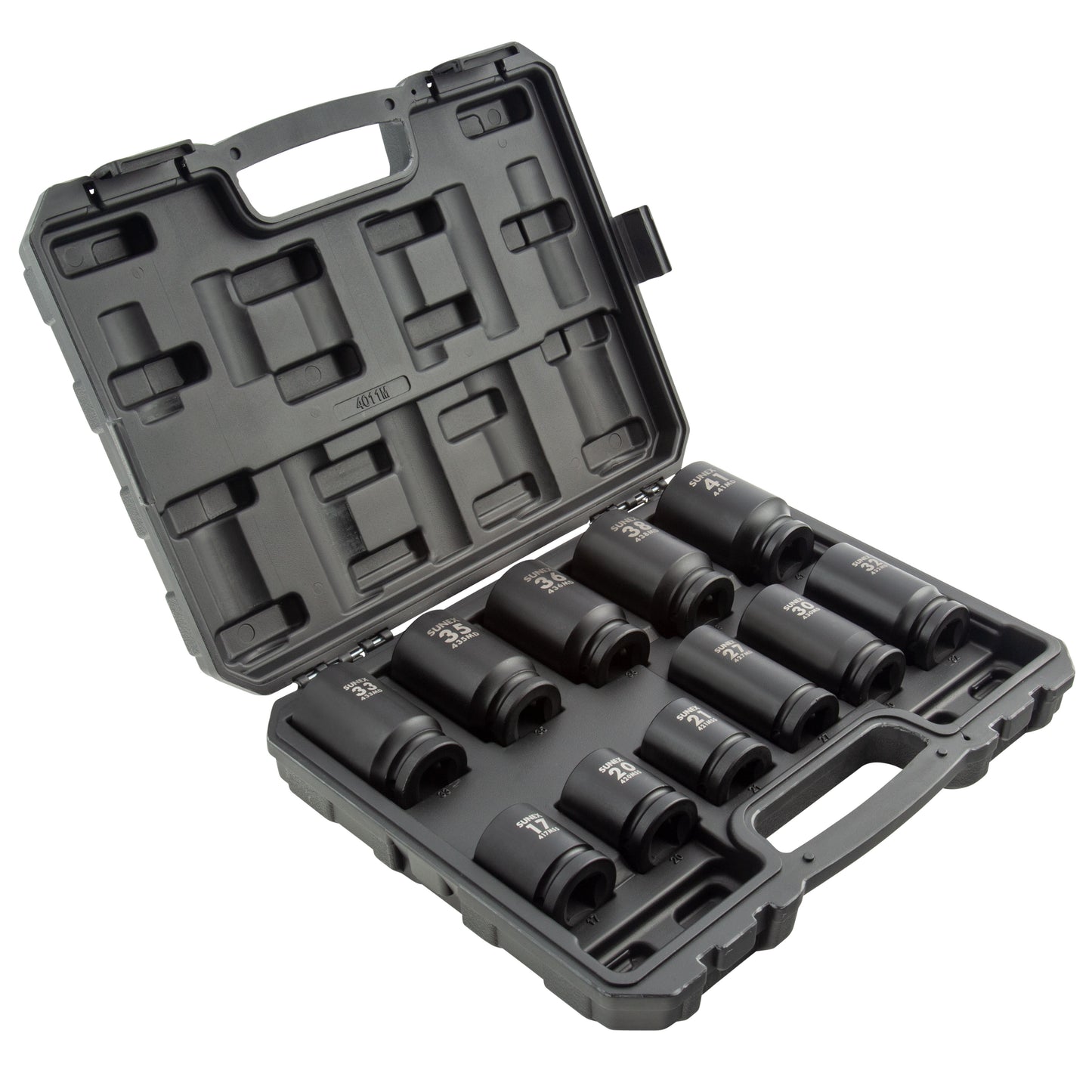 3/4" DRIVE METRIC 6 POINT DEEP & 4 POINT SQUARE BUDD WHEEL 11-PIECE IMPACT SOCKET SET