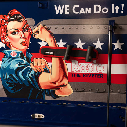 ROSIE THE RIVETER – 39" 6 DRAWER PREMIUM SERVICE CART – BLUE