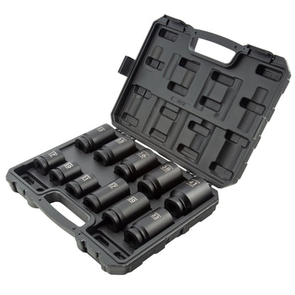 3/4" DRIVE METRIC 6 POINT DEEP & 4 POINT SQUARE BUDD WHEEL 11-PIECE IMPACT SOCKET SET