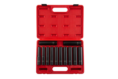 1/2" DRIVE METRIC 6 POINT EXTRA DEEP 12-PIECE IMPACT SOCKET SET