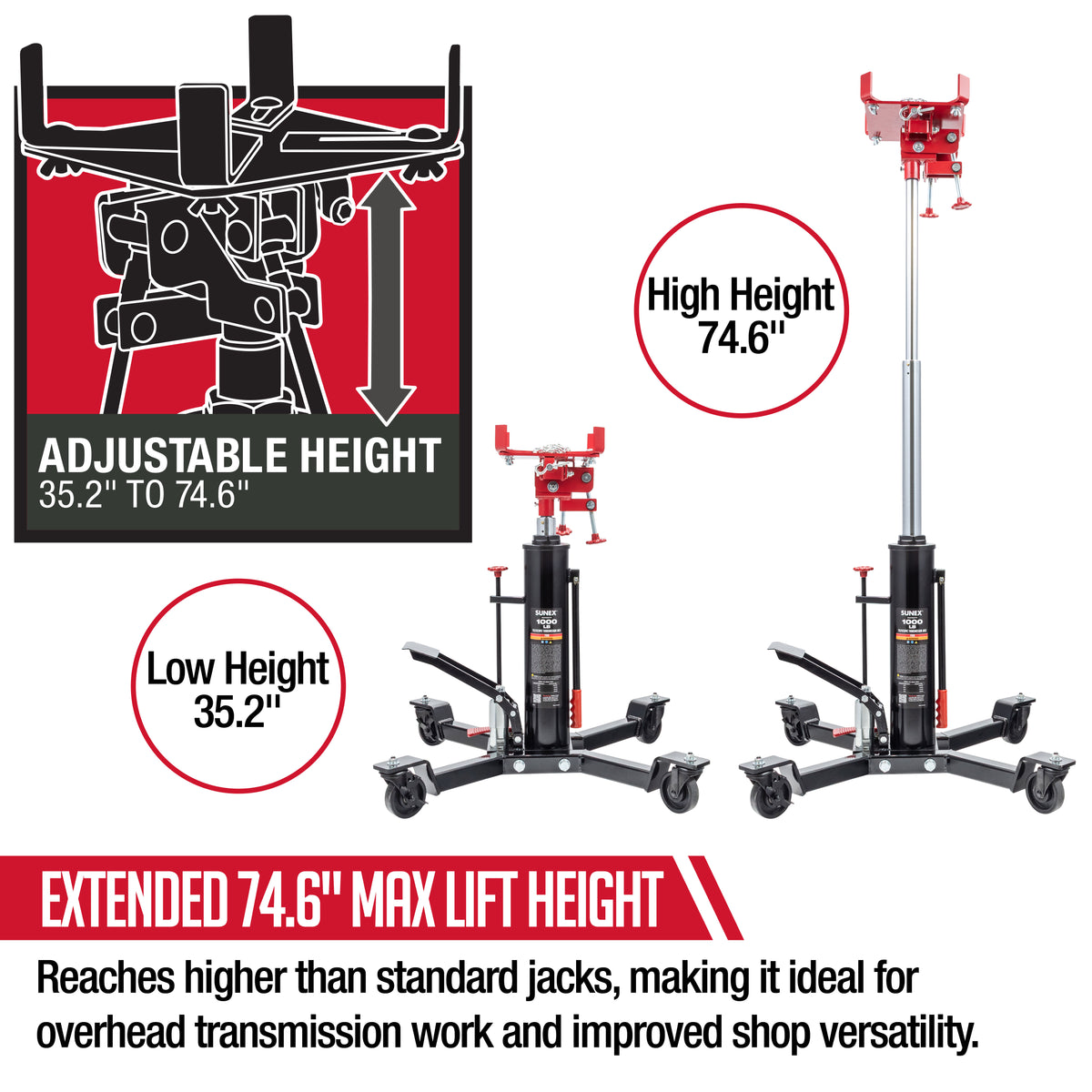 1000-POUND TELESCOPIC TRANSMISSION JACK