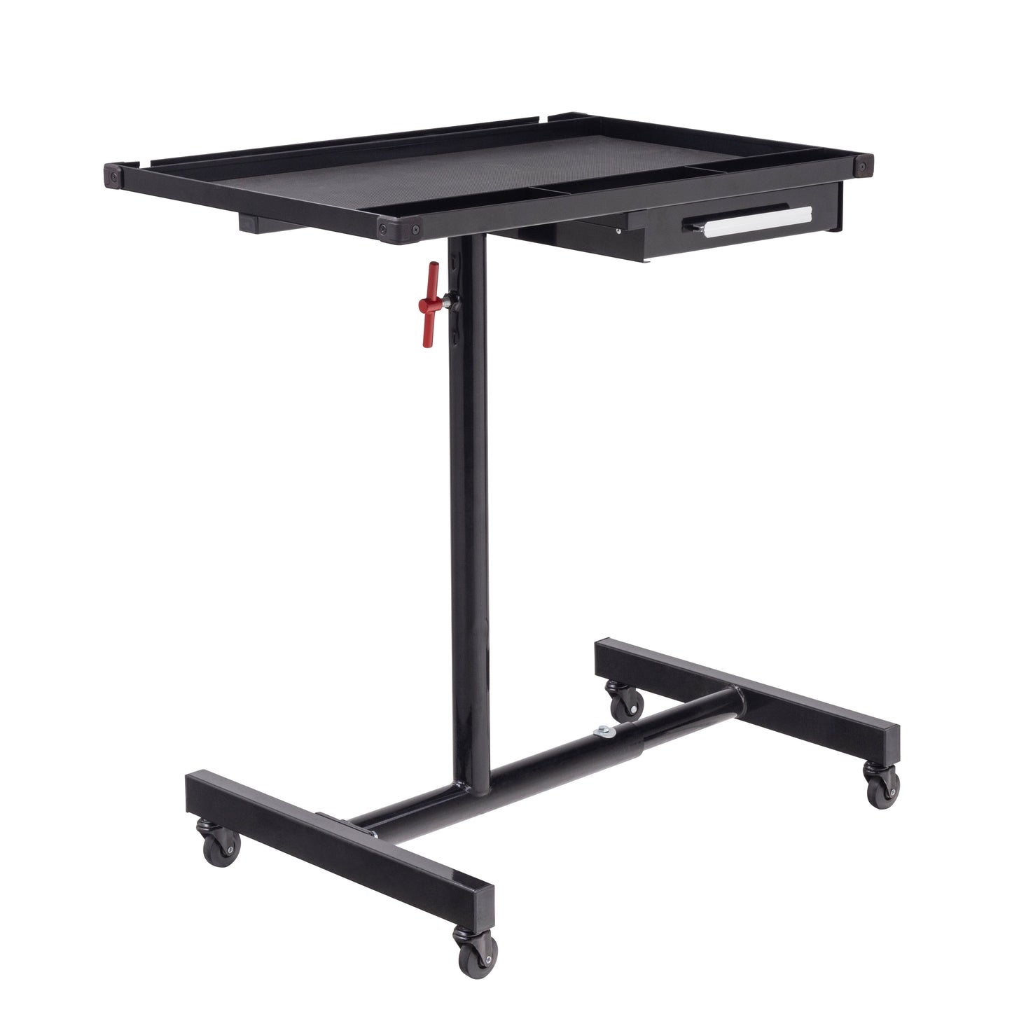 DELUXE ADJUSTABLE WORK TABLE WITH DRAWER - BLACK
