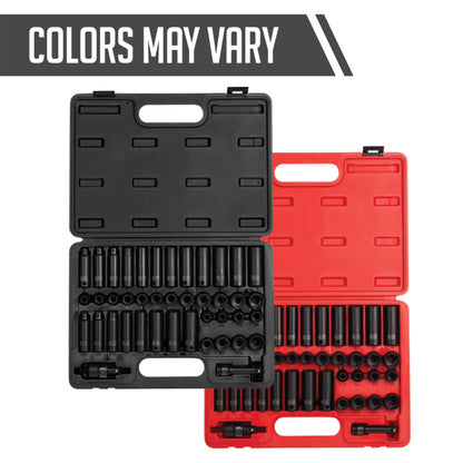 3/8" DRIVE SAE & METRIC 6 POINT STANDARD & DEEP 42-PIECE MASTER IMPACT SOCKET SET