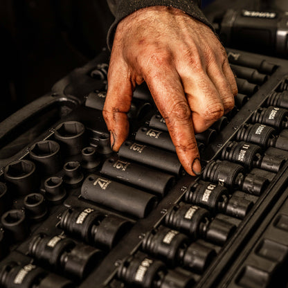 3/8" DRIVE METRIC 6 POINT STANDARD & DEEP WITH UNIVERSAL SOCKETS 51-PIECE MASTER IMPACT SOCKET SET