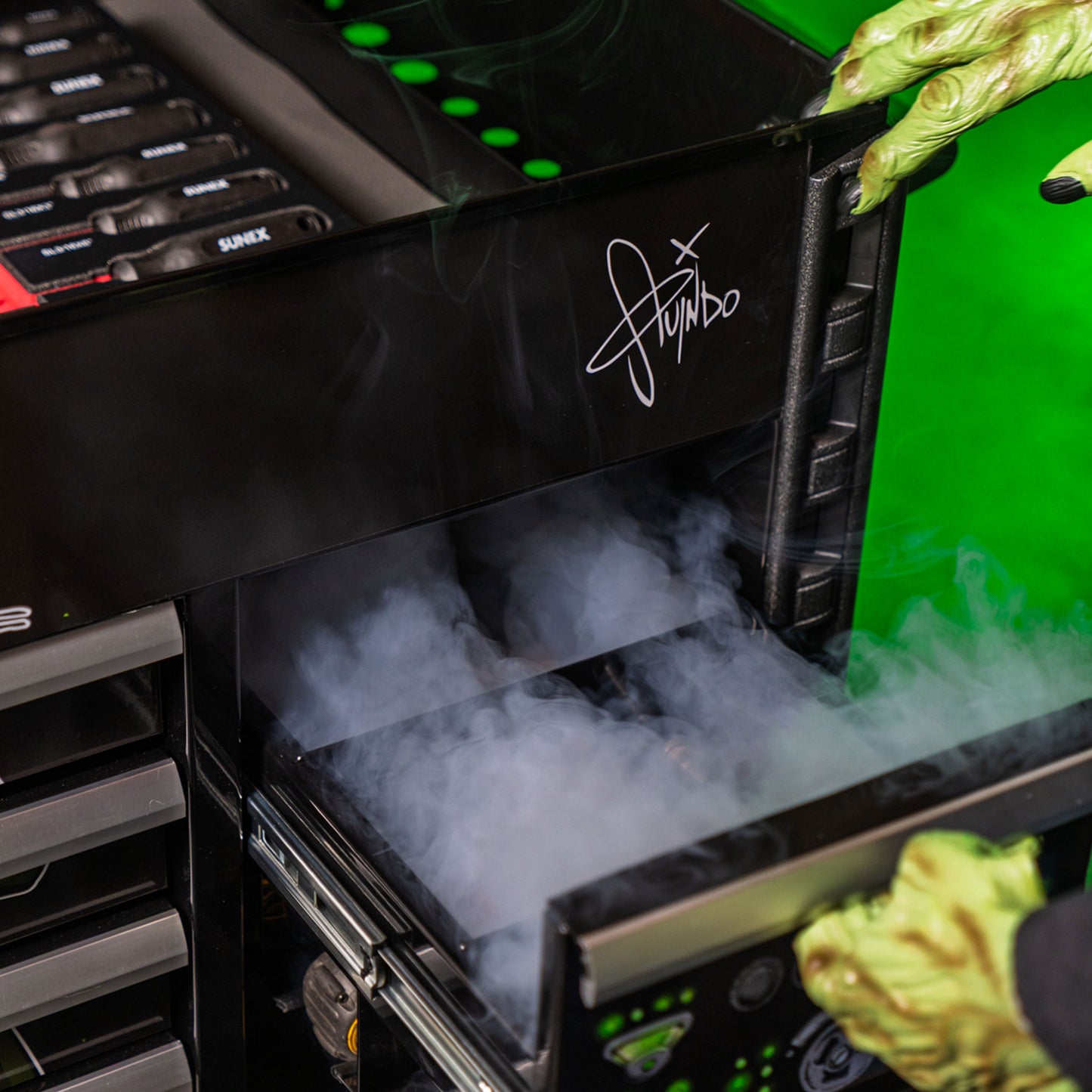 TONY SQUINDO “IT’S ALIVE!!” JUIC’D BOX 50” 7 DRAWER POWERED CART - BLACK