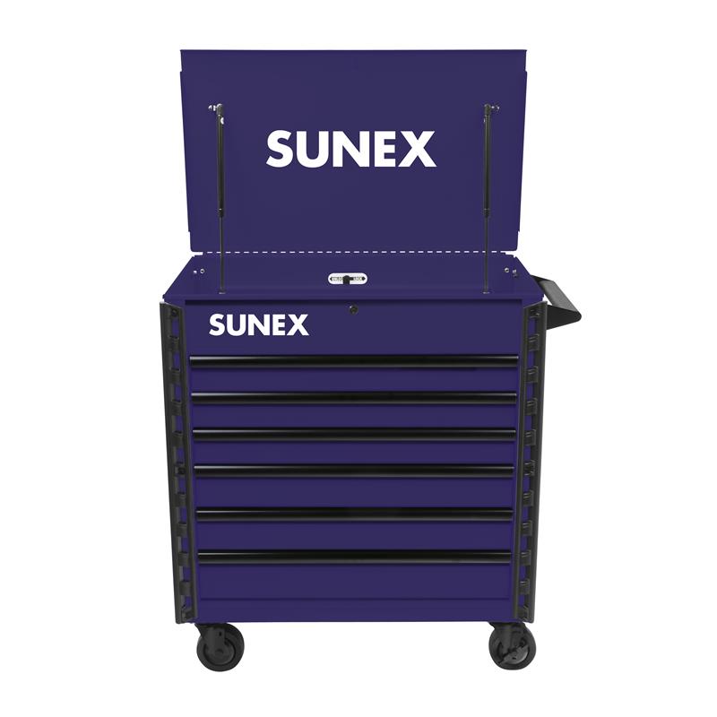 39" 6 DRAWER PREMIUM SERVICE CART - PURPLE