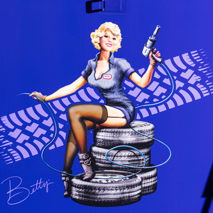 PIN-UP SERIES “BETTY” – 39" 6 DRAWER PREMIUM SERVICE CART – PIN-UP PLUM