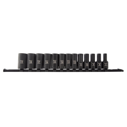 3/8" DRIVE METRIC 12 POINT MID-DEPTH 13-PIECE IMPACT SOCKET SET