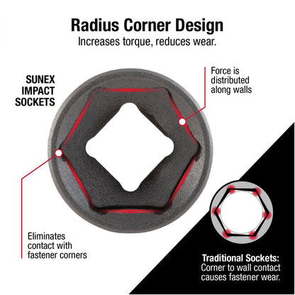 1/2" DRIVE SAE 6 POINT STANDARD 19-PIECE IMPACT SOCKET SET