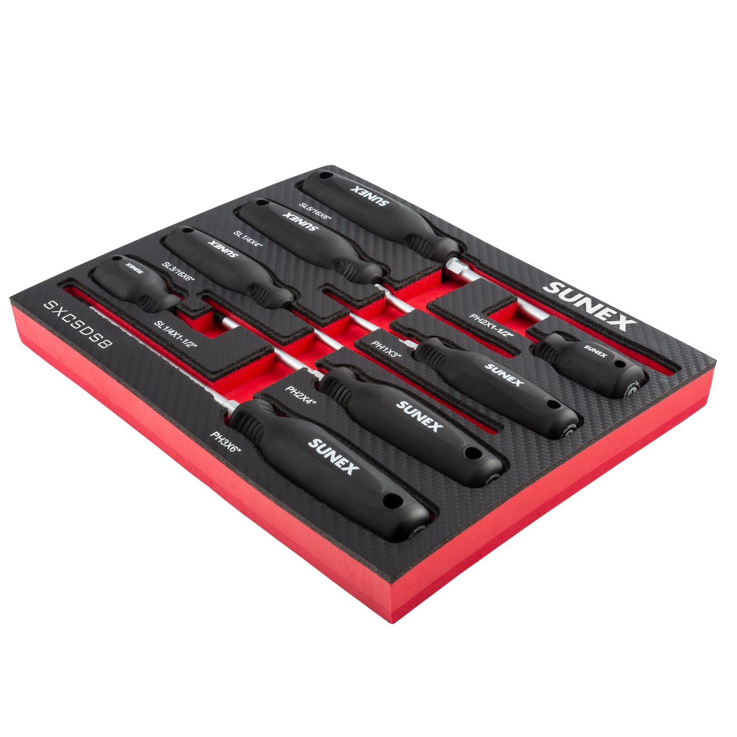 PHILLIPS® & SLOTTED MAGNETIC 8 PIECE SCREWDRIVER SET IN EVA FOAM