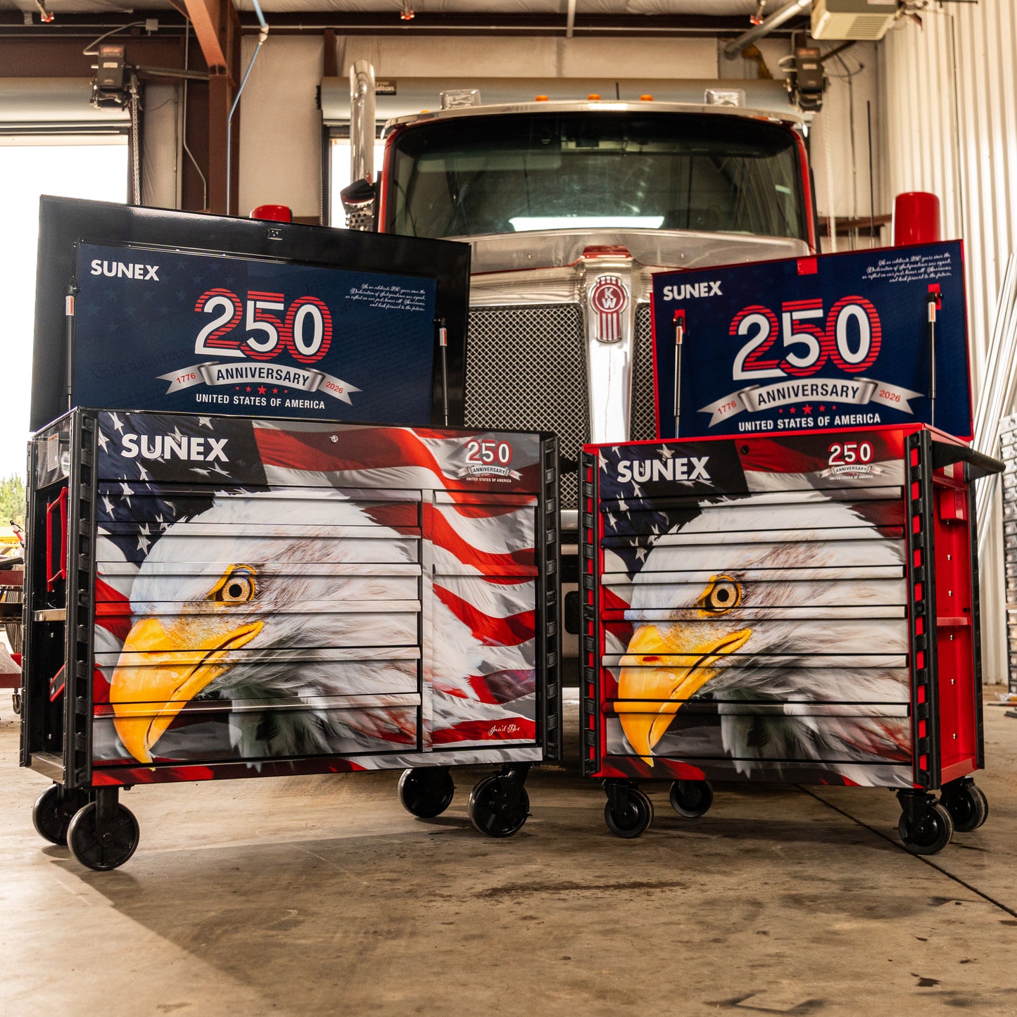 AMERICAN EAGLE 250th – 39" 6 DRAWER PREMIUM SERVICE CART – OLD GLORY BLUE